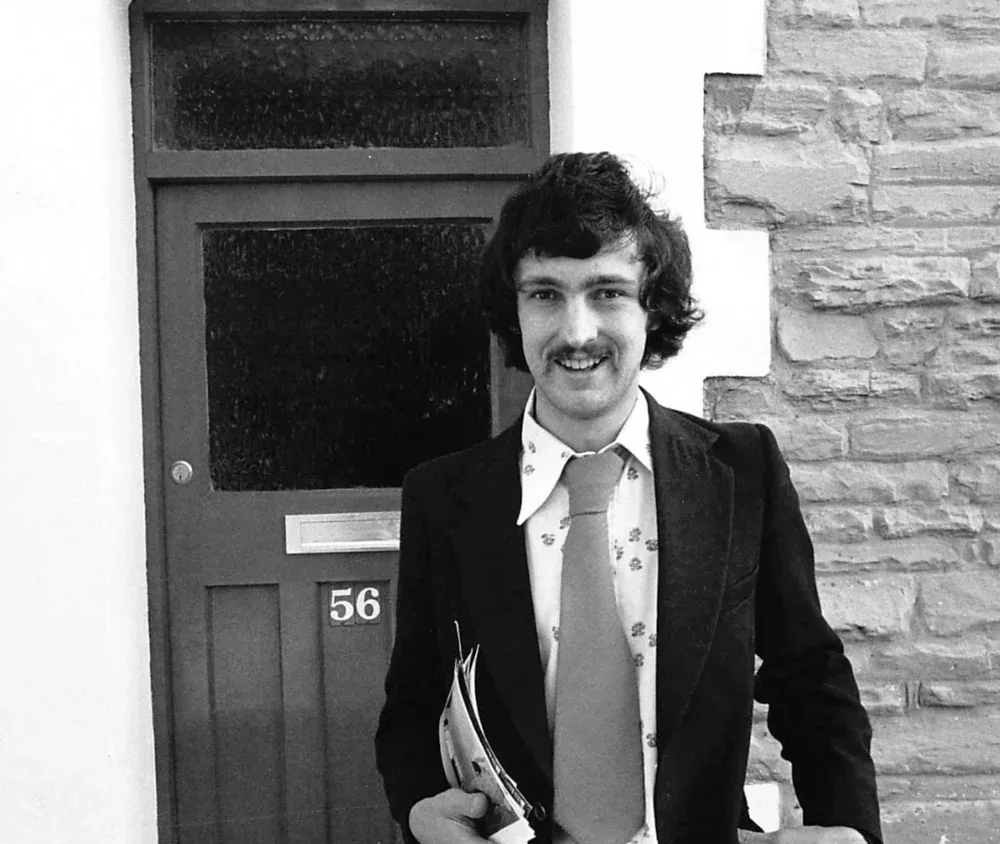 John outside house #2 in Thesiger Street, 1974